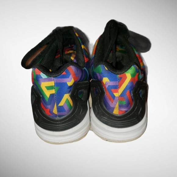 Men's Adidas ZX Flux Multi Color Rainbow Shoe! - Picture 5 of 10